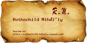 Rothschild Mihály névjegykártya